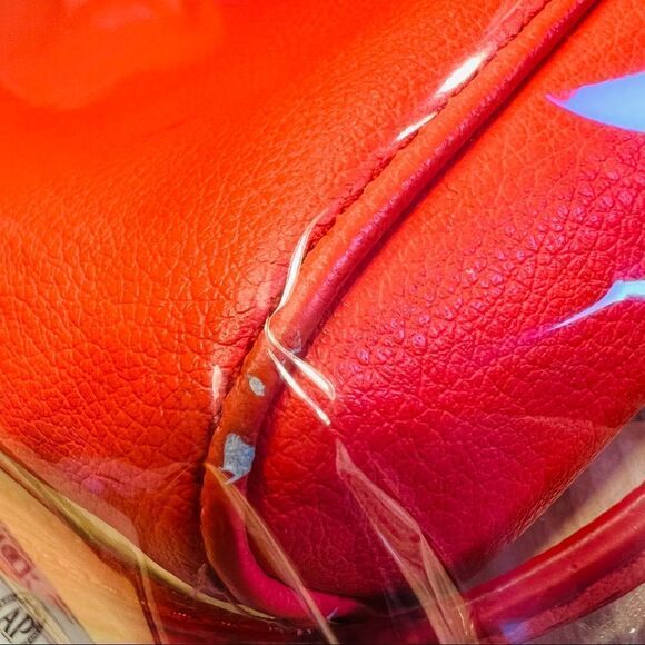 Fossil Bright Orange Crossbody Purse Copper Looking Hardware - Picture 9 of 9